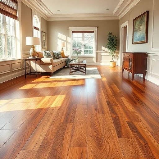 Polished hardwood flooring installation in Ann Arbor with elegant decor, natural light, and inviting atmosphere.