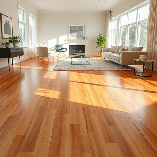 Spacious living room in Saline MI with warm hardwood flooring, neutral walls, and elegant decor highlighting craftsmanship.