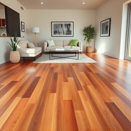 Polished hardwood flooring in Rochester Hills MI with warm tones and modern furnishings creates an elegant atmosphere.