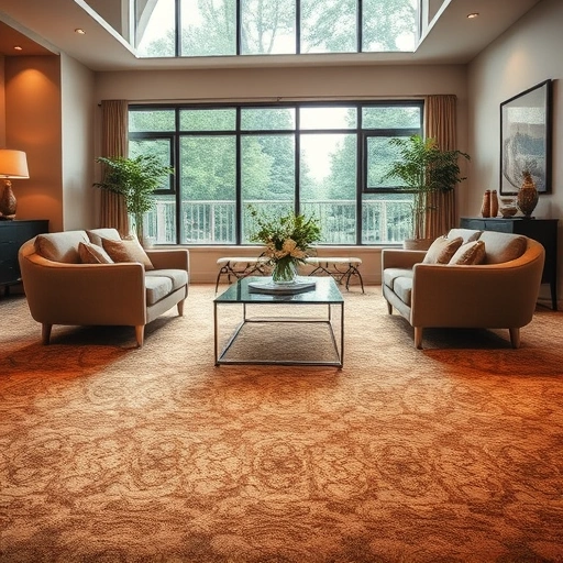 Luxurious carpet flooring installation in Auburn Hills MI with elegant decor and warm lighting creating a cozy atmosphere.