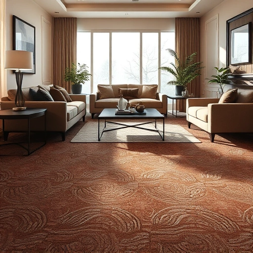 Luxurious carpet flooring installation in a stylish living room with elegant furniture and natural light in Washtenaw County MI.