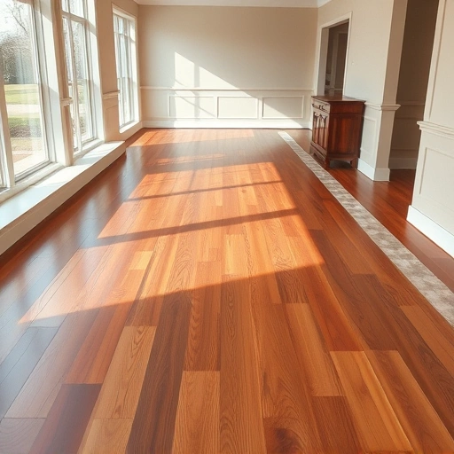 Perfectly installed hardwood and tile flooring in a bright, empty room with natural light and neutral walls in Canton MI.