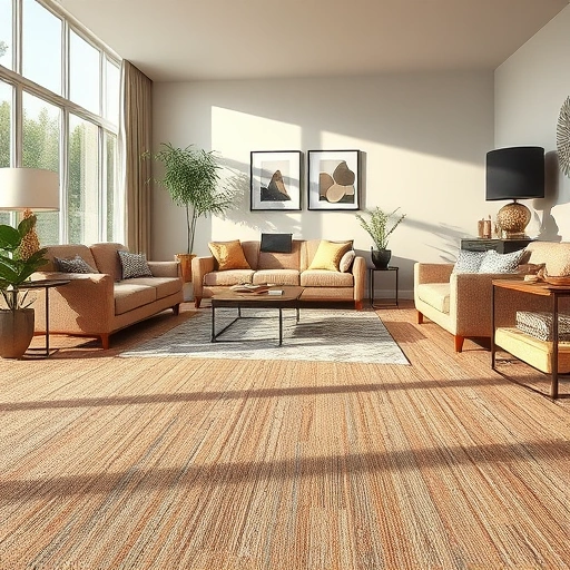 Completed carpet flooring installation in a stylish Livonia living room with rich textures and warm natural light.