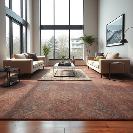 Completed carpet installation in a spacious living room with elegant furniture and sophisticated decor in Auburn Hills MI.