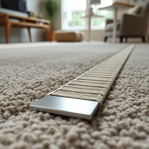 Close-up of a newly installed carpet tack strip in a modern Ann Arbor interior showcasing quality craftsmanship.