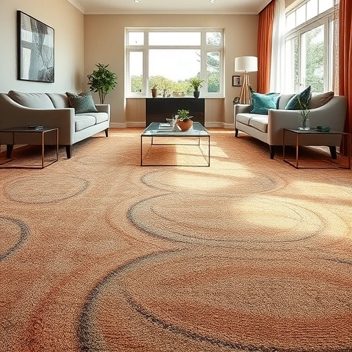 Completed carpet installation in Ypsilanti MI features rich textures and vibrant colors in a stylish living room.