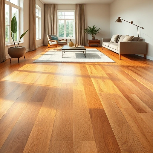Completed oak flooring installation in Green Oak Township MI, showcasing warm tones, elegant decor, and inviting atmosphere.