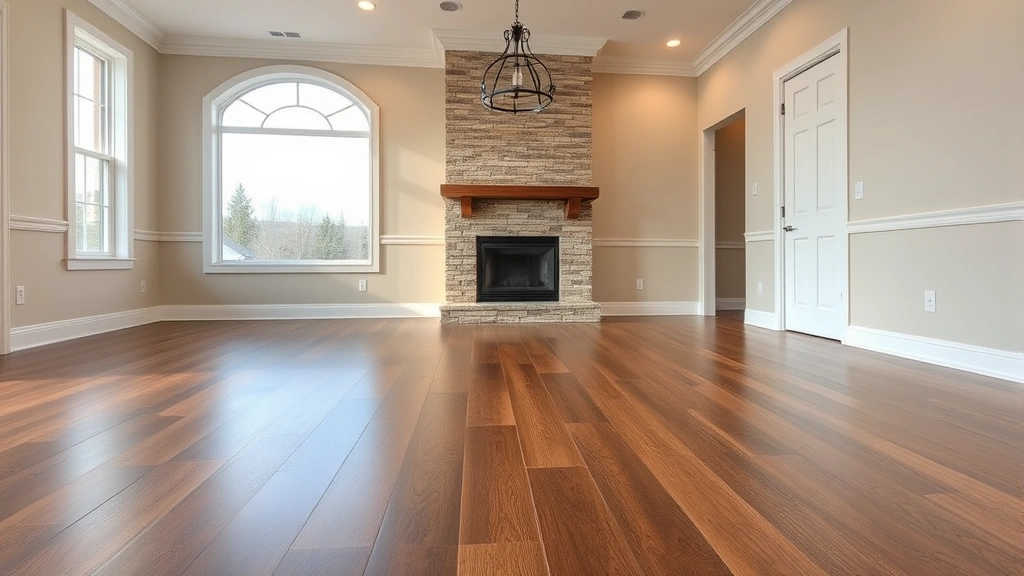 Flooring installation in Hamburg Township, MI showcasing elegant hardwood design.