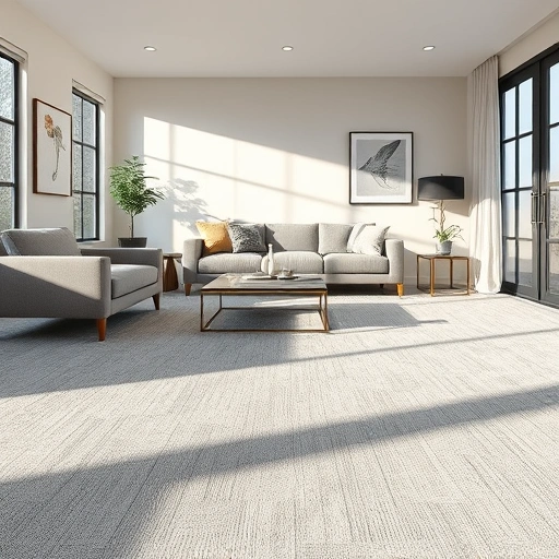 Completed carpet installation in a modern Chelsea MI living room featuring plush texture and neutral colors.