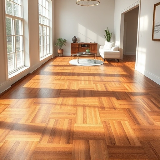 Completed flooring installation in Milford MI showcasing rich hardwood and elegant tile with natural light and stylish decor.