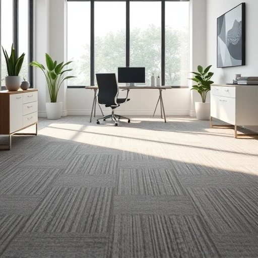 Modern office space in Ann Arbor with elegant carpet flooring, sleek furniture, and natural light creating a professional atmosphere.