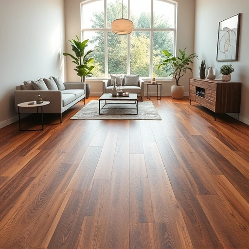 Flooring installation in Oakland County, MI, featuring rich hardwood and contemporary tile in a stylish interior.