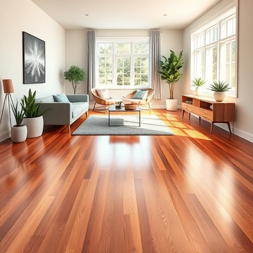 Completed hardwood flooring installation in a spacious Ann Arbor room with modern decor and soft natural light.