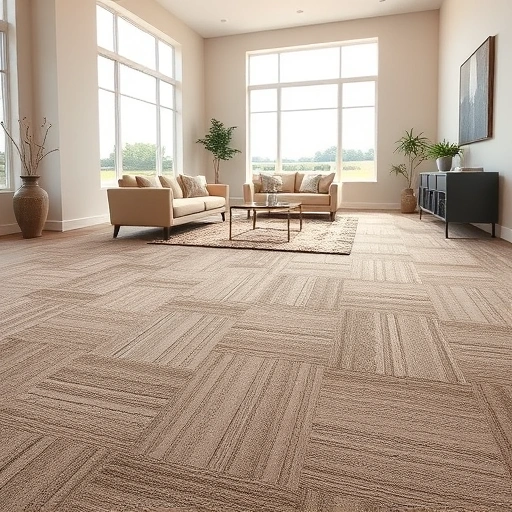 Carpet flooring installation in a spacious Green Oak Township room with natural light and elegant decor.