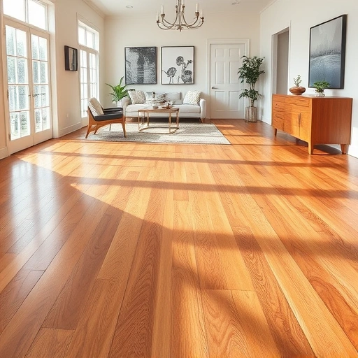 Elegant hardwood flooring installation in Chelsea MI with rich finish and natural grain patterns in a bright room.