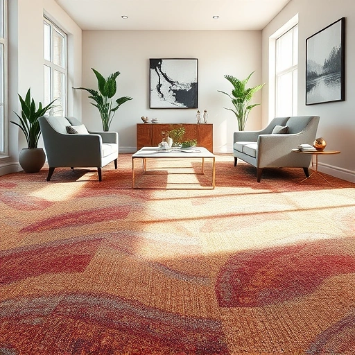 Carpet flooring installation in Farmington Hills MI with rich textures, vibrant colors, and modern design elements.