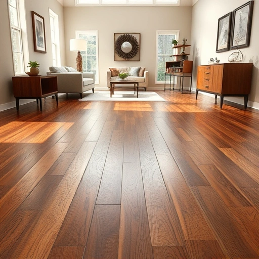 Polished hardwood flooring in a modern Auburn Hills interior with natural light and elegant decor accents.