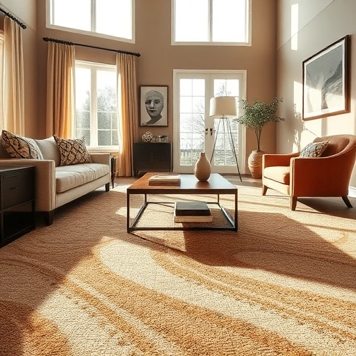 Completed carpet installation in Ypsilanti MI showcasing a cozy living room with plush textures and elegant decor.