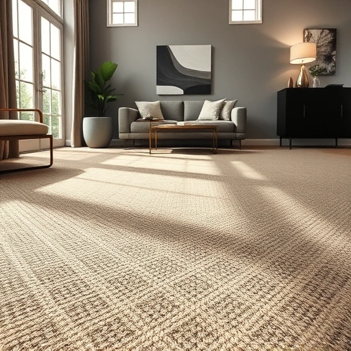 Carpet flooring installation in a spacious, well-lit room in Pinckney, MI, showcasing rich textures and patterns.