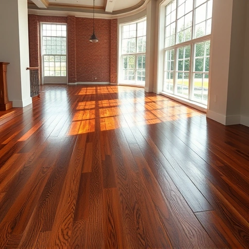 Spacious room with polished dark hardwood flooring, large windows, and classic Ann Arbor architecture details.