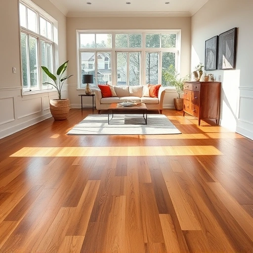 Completed hardwood flooring installation in a modern South Lyon living space with elegant decor and natural light.