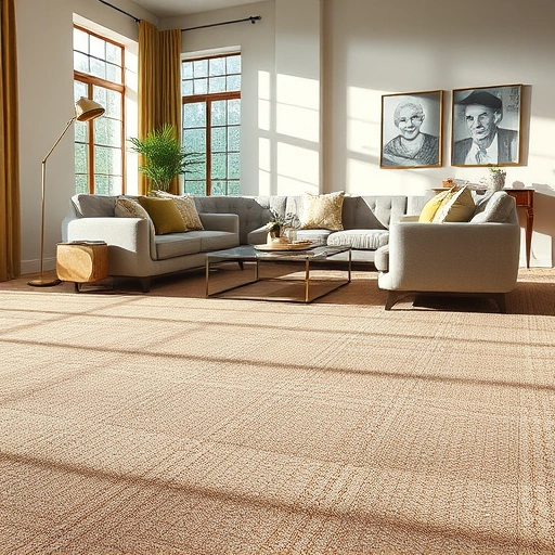 Completed carpet installation in a spacious Ypsilanti living room with plush textures and elegant decor.