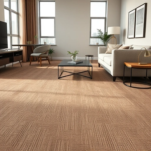 Luxurious plush carpet installation in a cozy living room with modern decor and soft natural light in Michigan.