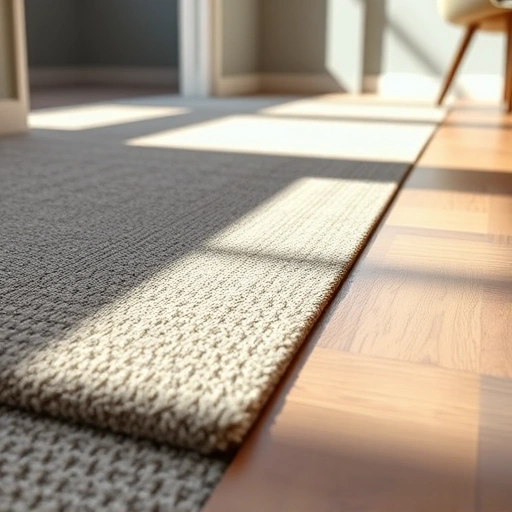 Carpet transition strip installation in Ann Arbor showing seamless flooring blend in a modern interior setting.