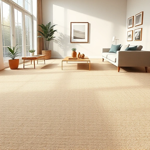 Stylish living room with plush beige carpet flooring, elegant furniture, and natural light in Oakland County, MI.