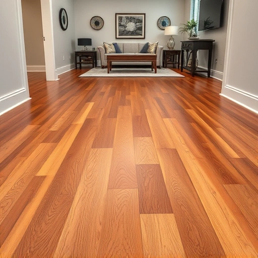 Completed hardwood flooring installation in Ypsilanti MI featuring polished planks and seamless craftsmanship in a stylish setting.
