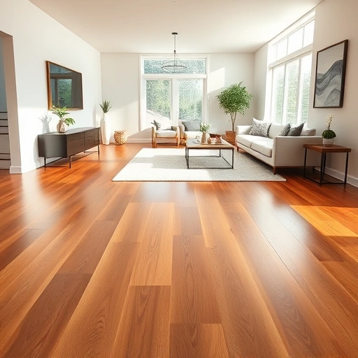 Spacious Howell MI living room with polished hardwood floors, modern decor, and natural light enhancing elegance.
