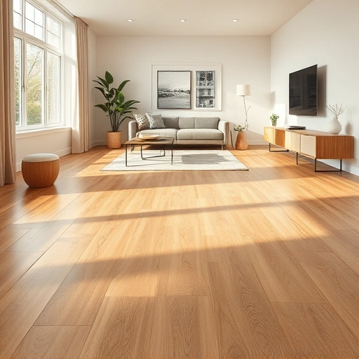 flooring installation in a spacious Troy MI living room featuring warm oak finish with elegant decor and natural light