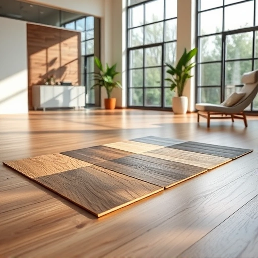 Flooring estimates in Ann Arbor MI featuring various materials like hardwood, laminate, and tile in a modern office.
