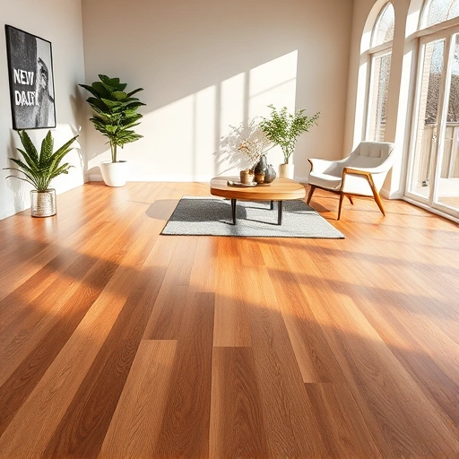 Completed hardwood flooring installation in a stylish Canton, MI interior with modern furnishings and natural light.