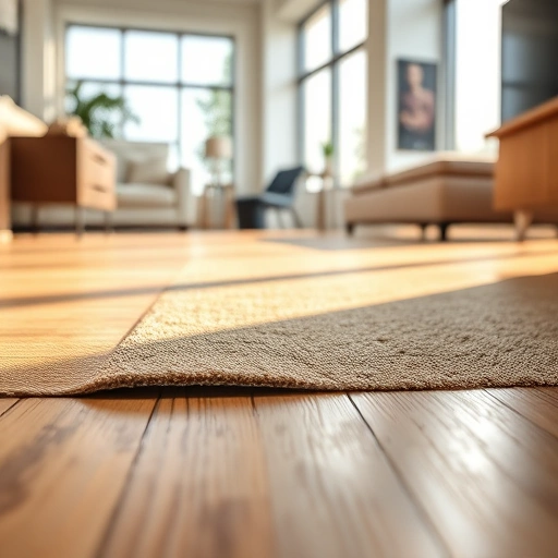 Carpet transition strip installation in a modern Ann Arbor space, showcasing seamless flooring blend and inviting atmosphere.