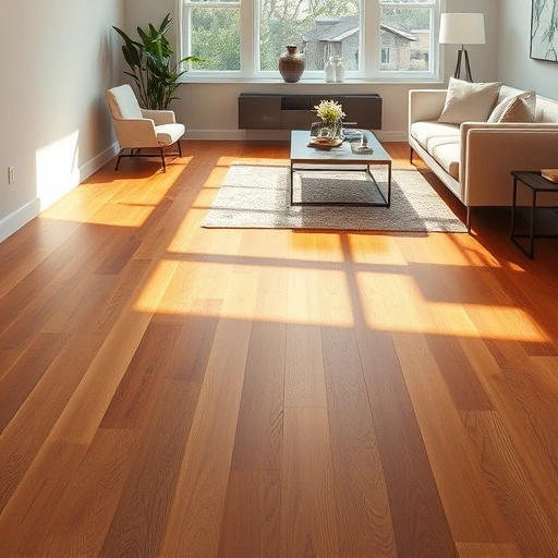 Beautiful hardwood flooring installation in Northville, MI with warm tones and modern decor, showcasing expert craftsmanship.