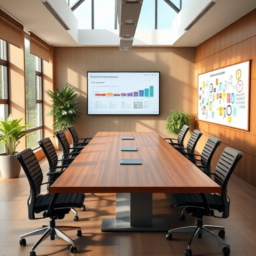 Modern Project Management office in Ann Arbor, MI with sleek design, large conference table, and state-of-the-art tech.