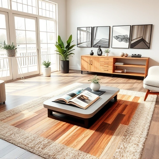 Spacious flooring consultation room in Ann Arbor with diverse samples of hardwood, laminate, and tile on display.