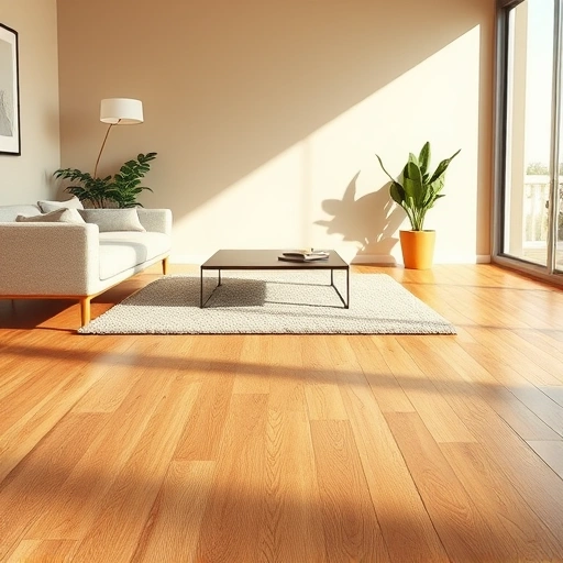 Beautifully finished hardwood floor in a modern Ann Arbor living room with minimalistic decor and warm tones.
