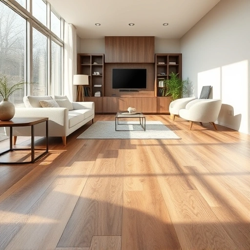 Modern interior with diverse flooring styles in Shelby Township MI, featuring hardwood, laminate, and tile.