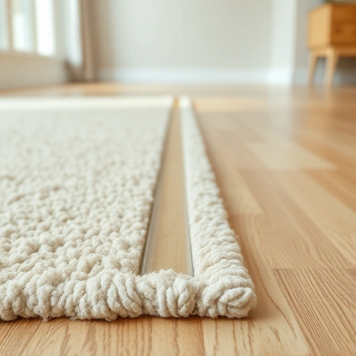 Carpet tack strip replacement in Ann Arbor, MI, showcasing precision installation on a clean wooden floor.