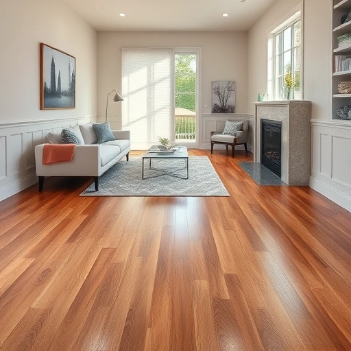 Beautiful flooring installation in Wixom MI featuring rich oak hardwood, modern tile accents, and natural light.