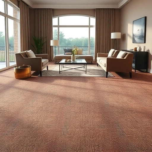 Luxurious carpet flooring in a spacious living room with modern furniture and natural light in Western Wayne County MI