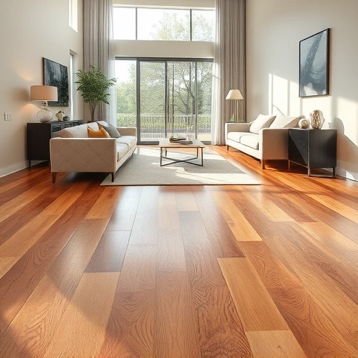 Polished hardwood and tile flooring in a stylish Northville room with modern furnishings and natural light.