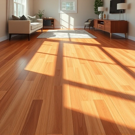 Elegant hardwood flooring installation in Shelby Township MI, showcasing rich finish and modern decor elements.