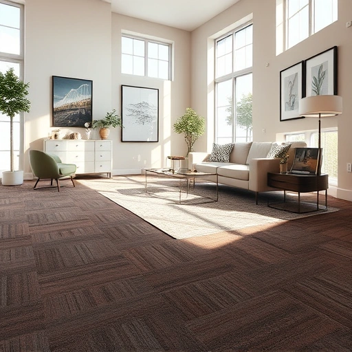 Completed carpet installation in a spacious Lyon Township room with elegant decor and rich color patterns.