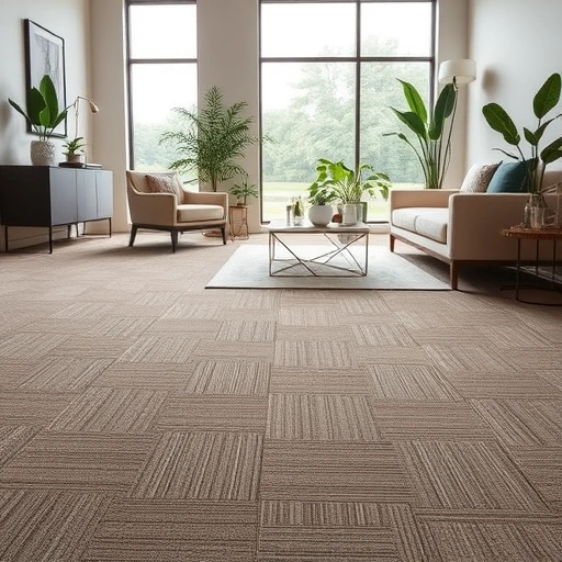 Carpet flooring installation in Scio Township MI showcasing vibrant colors and modern patterns in a stylish setting.