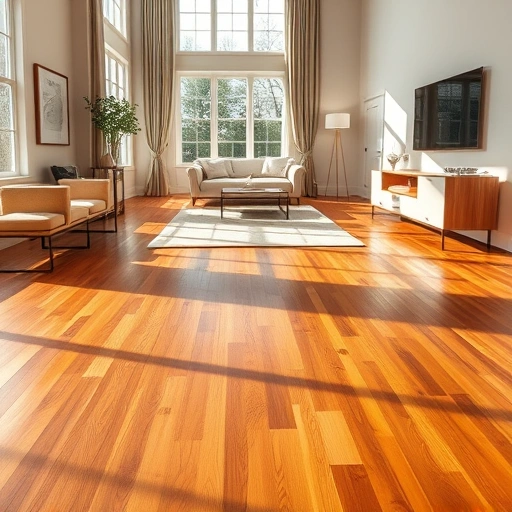 Rich polished hardwood flooring in a modern Pinckney MI interior with elegant decor and soft natural light.