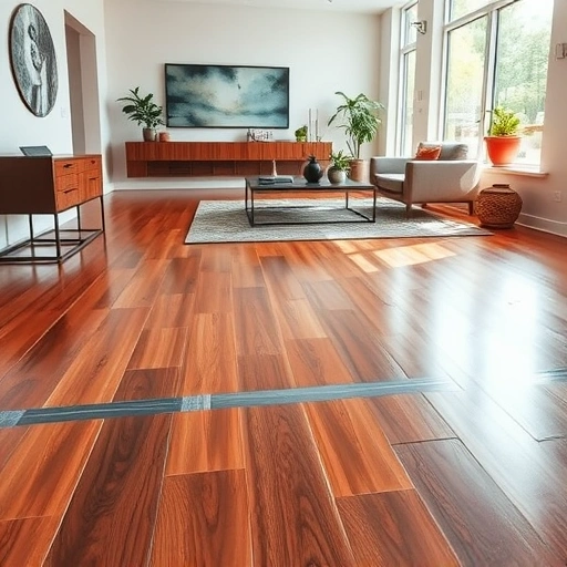 Beautiful hardwood and tile flooring installation in a stylish Milford MI room with natural light and modern decor.