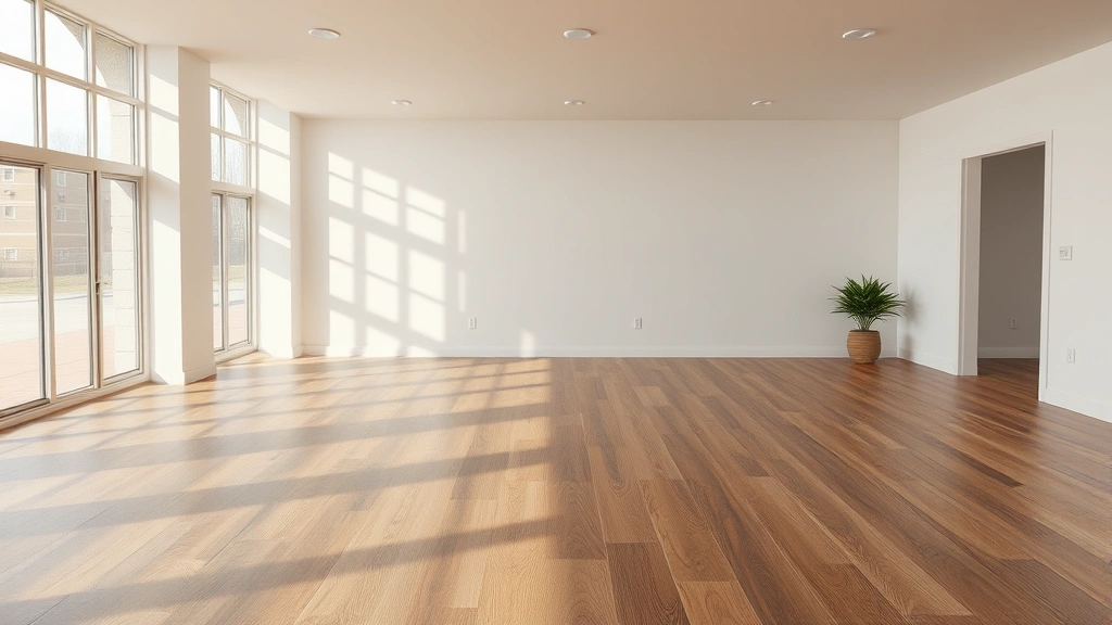 Flooring installation in a modern living room in Troy, MI.